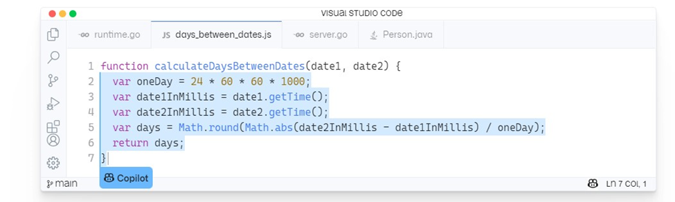 مثال کاربردی برای GitHub Copilot