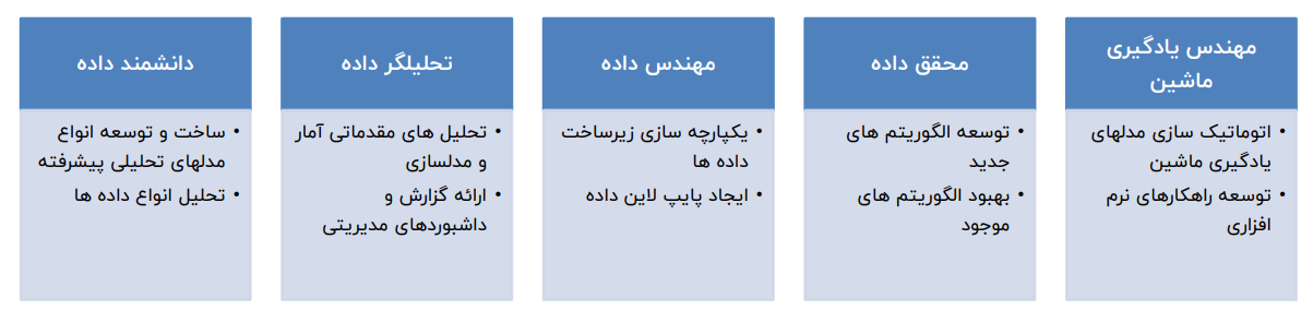 سطوح مختلف در تیم علم داده
